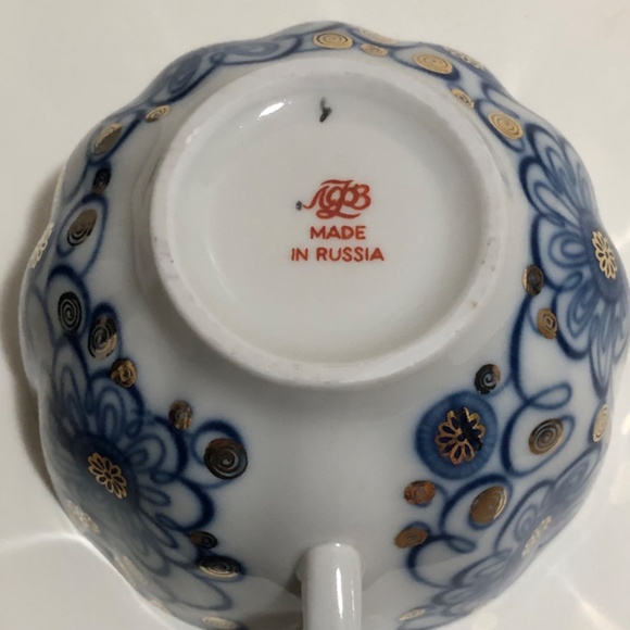 Lomonosov Tea Cup & Saucer Set Winding Twig Collection - Picture 5 of 7